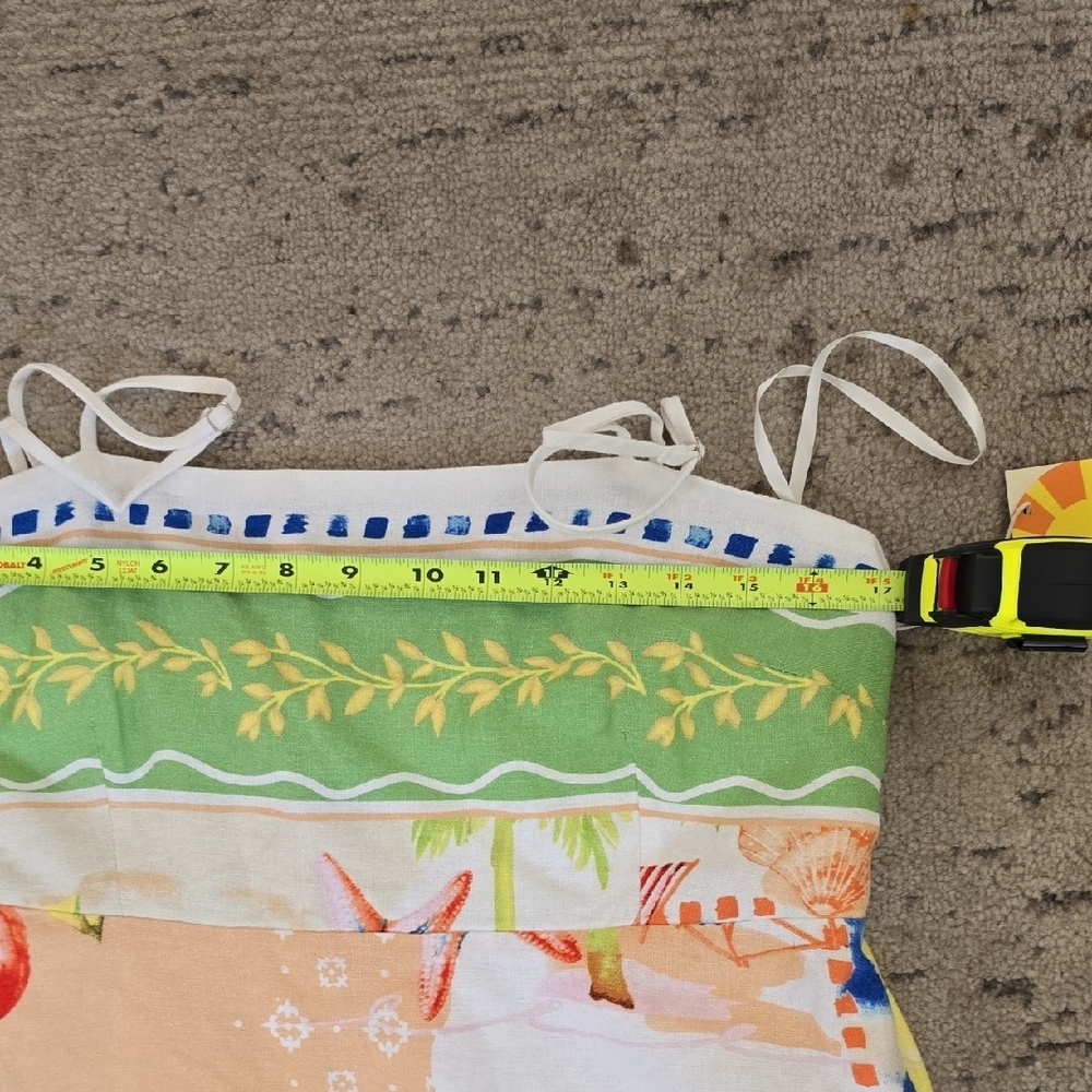C&C California White Dress with Blue and Green Beach Patterns, XL, NWT - Picture 11 of 16